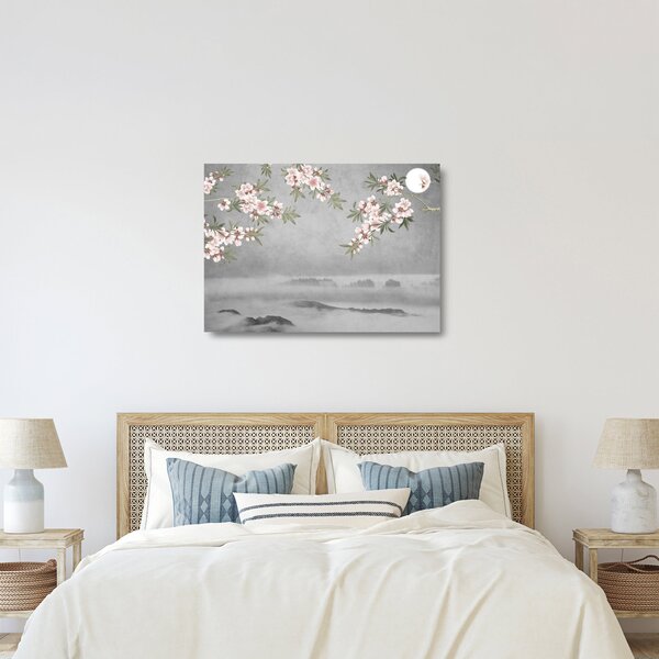 Staklena slika - Luna nad pokrajino (70x50 cm)