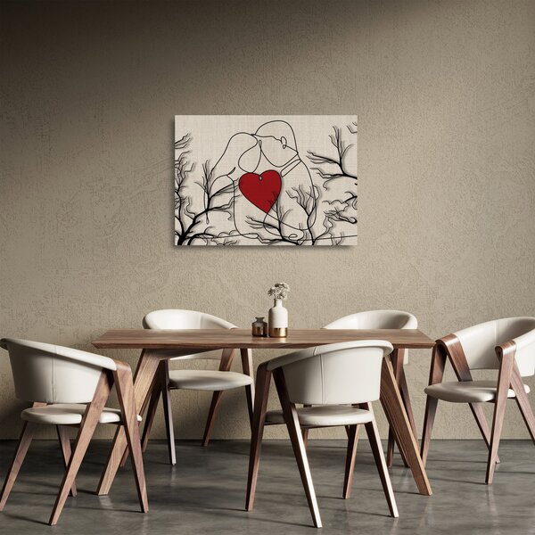 Staklena slika - Zaljubljeni par (70x50 cm)