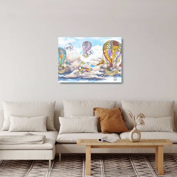 Staklena slika - Odprava v oblakih (70x50 cm)