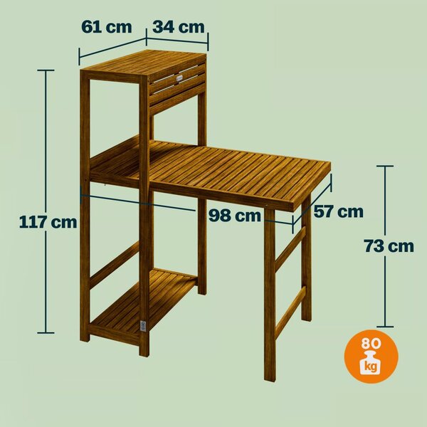 Vrtni set od 3 dijela CASARIA® od akacije - sklopivi stol + 2 stolice