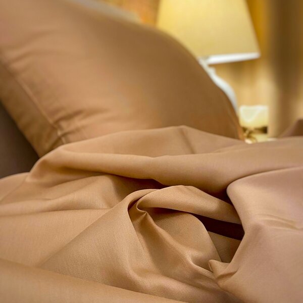 Posteljina s plahtom Saten Simply Mustard 140x200