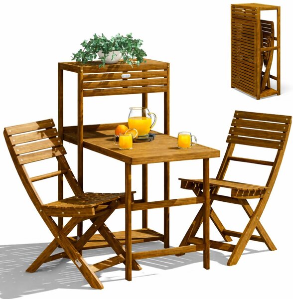 Vrtni set od 3 dijela CASARIA® od akacije - sklopivi stol + 2 stolice