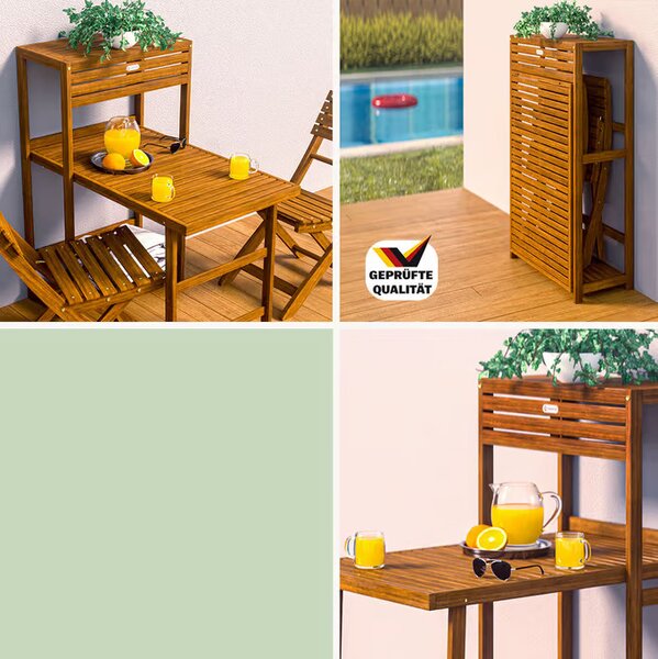 Vrtni set od 3 dijela CASARIA® od akacije - sklopivi stol + 2 stolice