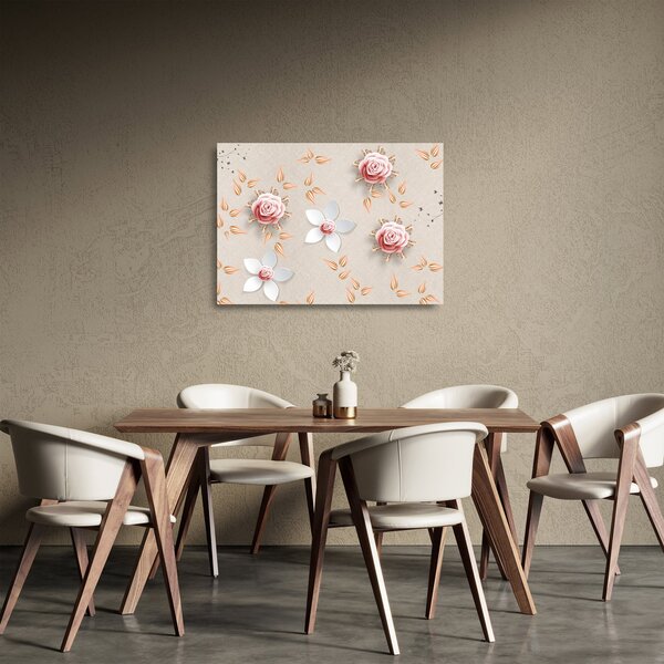 Staklena slika - Cvetovi vrtnic (70x50 cm)