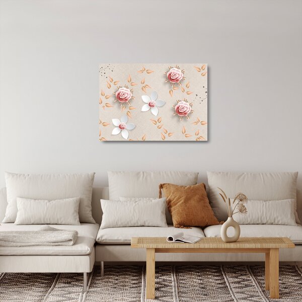 Staklena slika - Cvetovi vrtnic (70x50 cm)