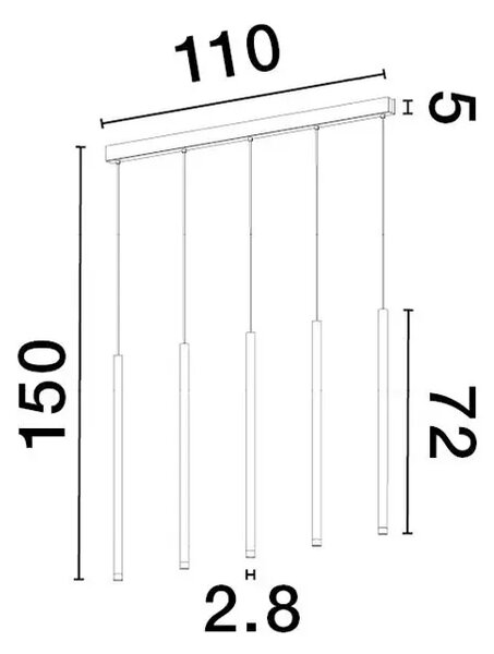 DANDIA VISILICA LED 27W/3000K/1301lm/IP20/CRNA NL9540202