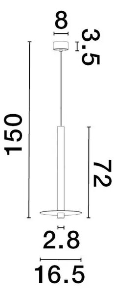 DANDIA VISILICA LED 6W/3000K/365lm/IP20/CRNA NL9540201