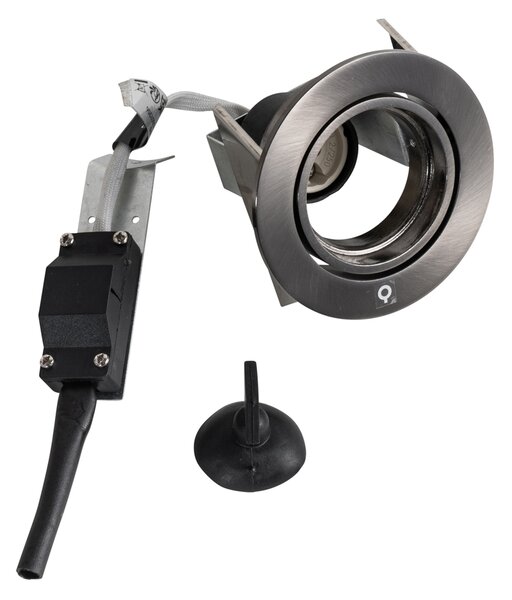 Set od 6 modernih ugradbenih reflektora boje metala GU10 50 mm okruglih podesivih - Cisco