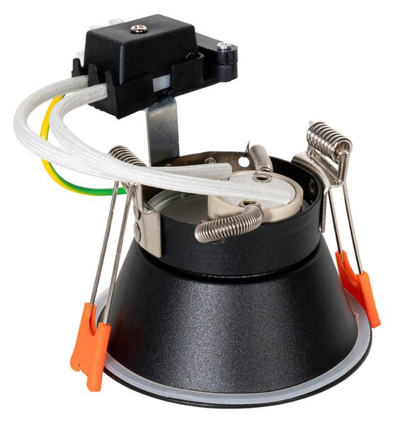 Set od 6 modernih ugradbenih reflektora crnih sa zlatnim GU10 50mm IP44 - Dept