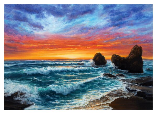Staklena slika - Zalazak sunca (70x50 cm)