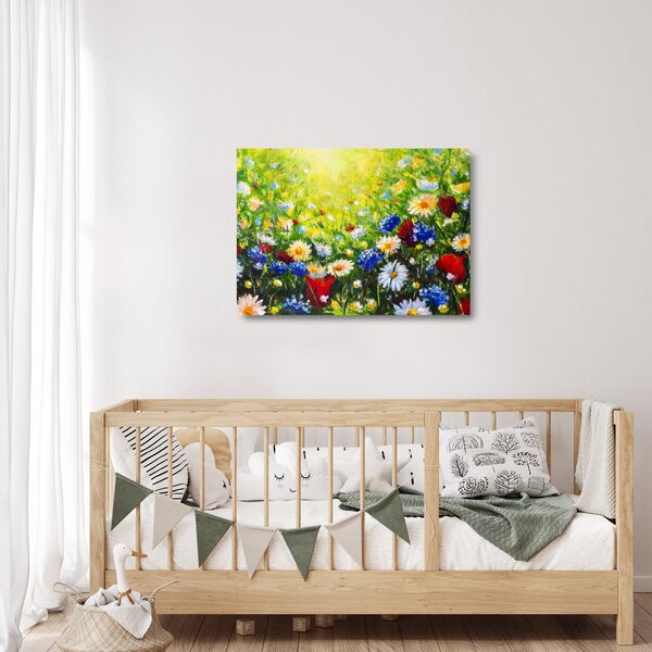 Staklena slika divljeg cvijeća (70x50 cm)