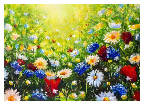 Staklena slika divljeg cvijeća (70x50 cm)