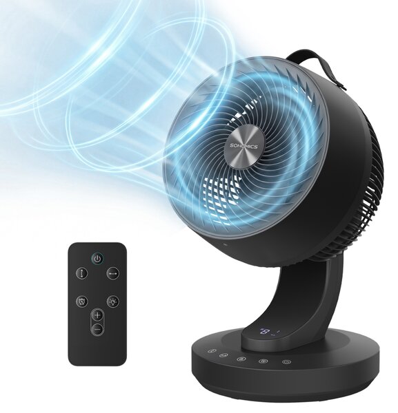 Cirkulacijski ventilator FLOW s daljinskim upravljačem, crni SongmicsHome