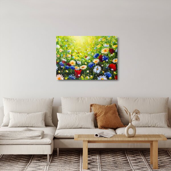Staklena slika divljeg cvijeća (70x50 cm)