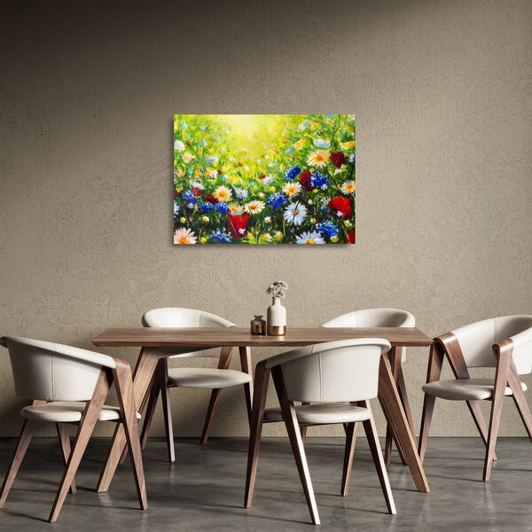 Staklena slika divljeg cvijeća (70x50 cm)