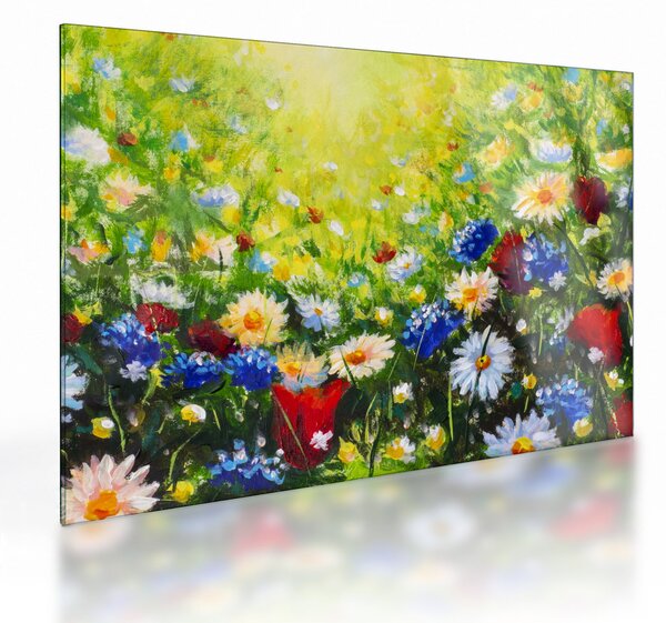 Staklena slika divljeg cvijeća (70x50 cm)