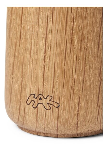 Mlin za začine od drveta hrasta s bijelim porculanskim detaljima Kähler Design Hammershoi, visine 17,5 cm