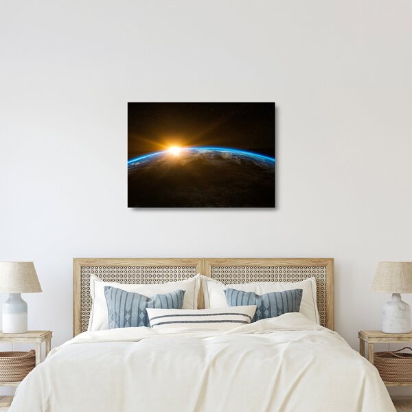 Staklena slika planeta Zemlje iz svemira (70x50 cm)