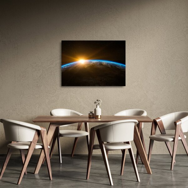 Staklena slika planeta Zemlje iz svemira (70x50 cm)