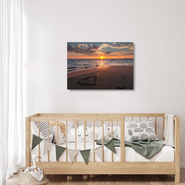 Staklena slika srca u pijesku (70x50 cm)