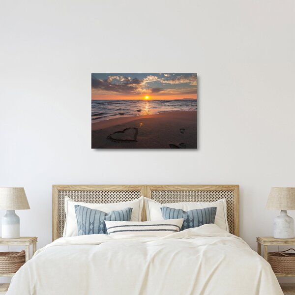 Staklena slika srca u pijesku (70x50 cm)