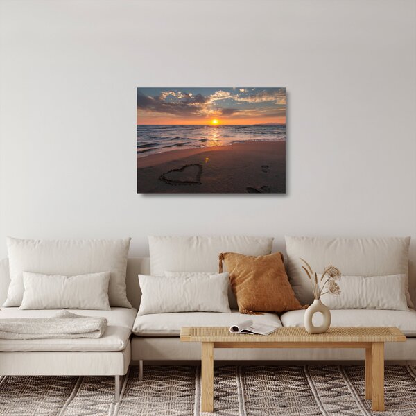 Staklena slika srca u pijesku (70x50 cm)