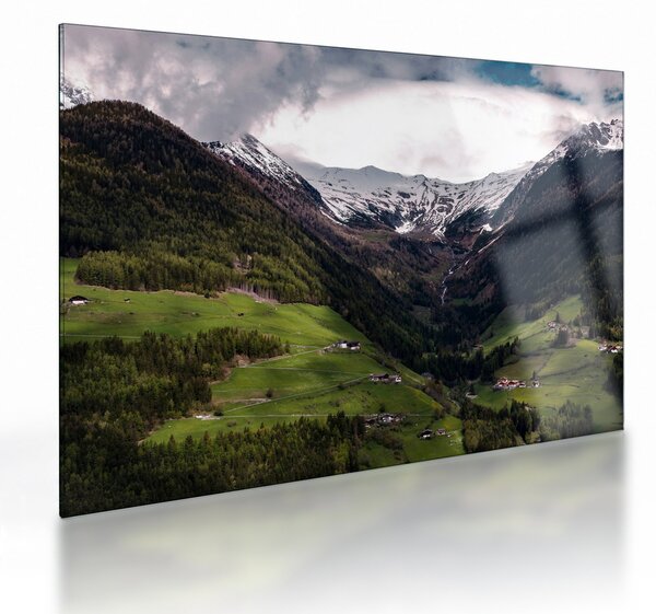 Staklena slika - Dolina pod planinama (70x50 cm)