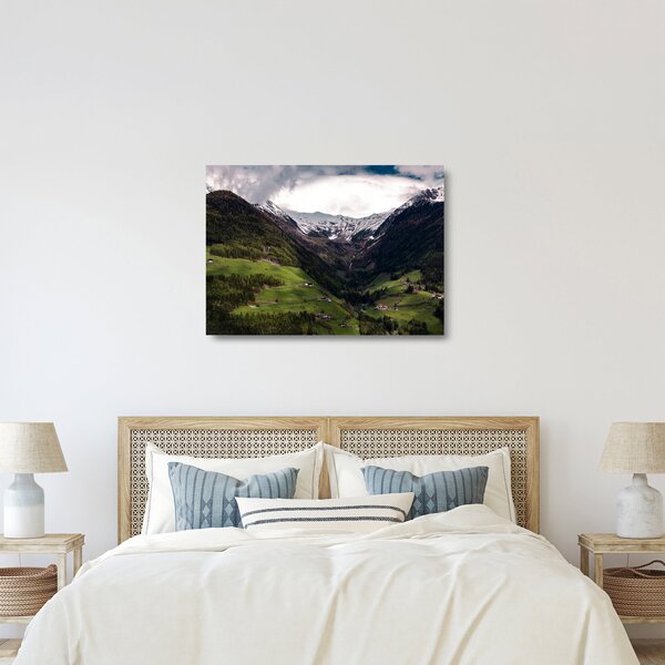 Staklena slika - Dolina pod planinama (70x50 cm)
