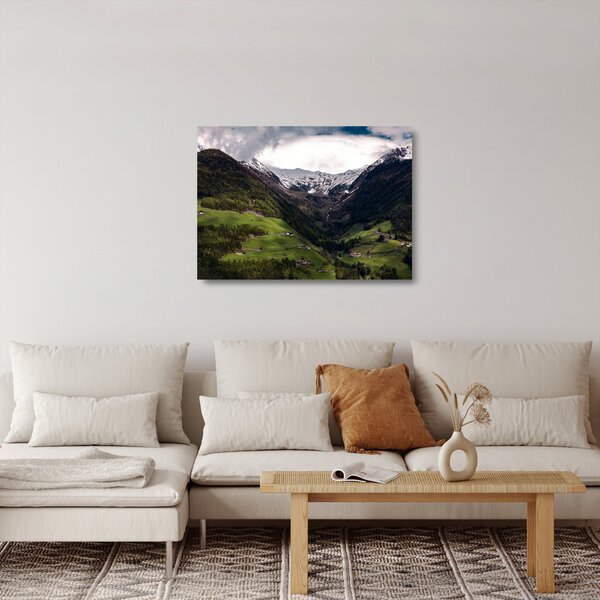Staklena slika - Dolina pod planinama (70x50 cm)