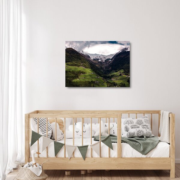 Staklena slika - Dolina pod planinama (70x50 cm)