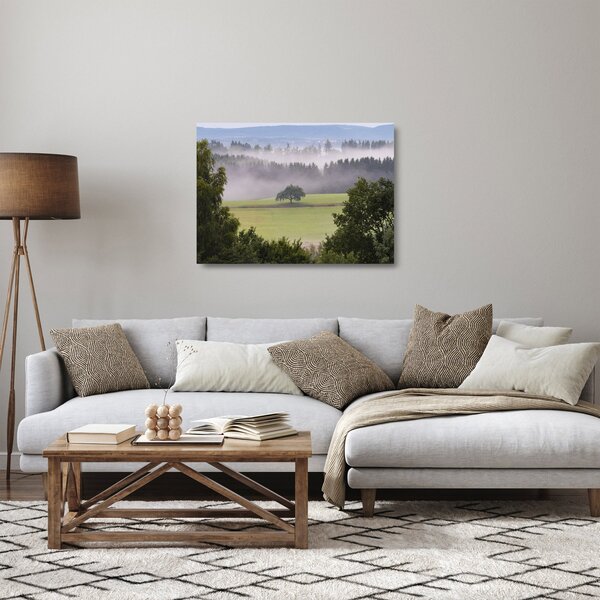 Staklena slika livade sa stablom (70x50 cm)