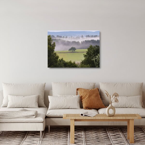 Staklena slika livade sa stablom (70x50 cm)