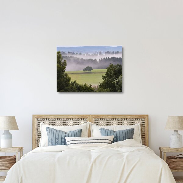 Staklena slika livade sa stablom (70x50 cm)