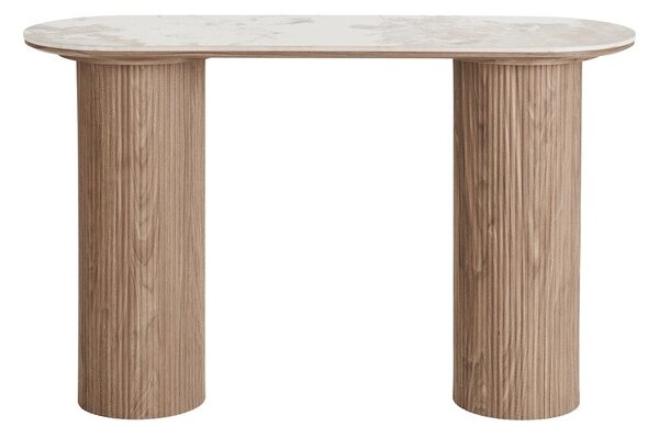 Bež/u prirodnoj boji pomoćni stol s pločom stola u mramornom dekoru 40x120 cm Athens – House Nordic