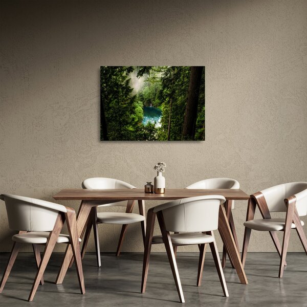 Staklena slika - Pogled između stabala (70x50 cm)