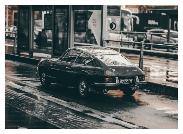 Staklena slika automobila u pokretu (70x50 cm)