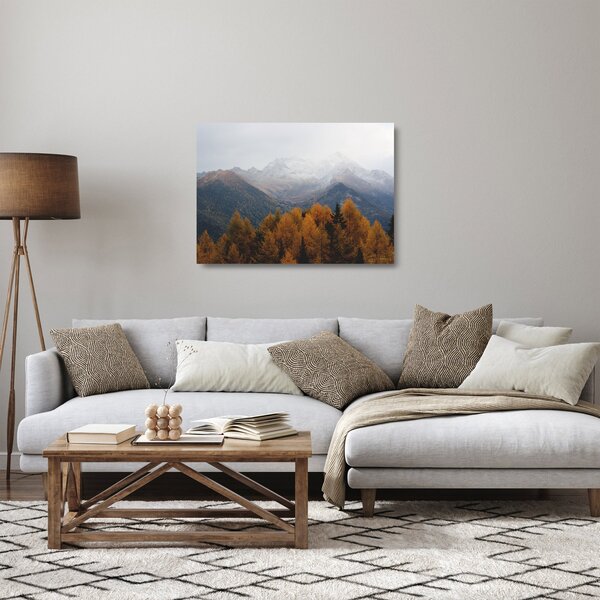 Staklena slika - Pogled na planinske grebene (70x50 cm)