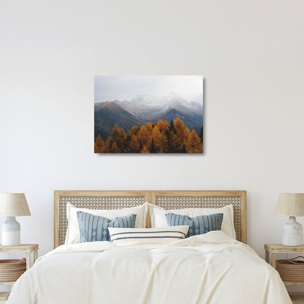 Staklena slika - Pogled na planinske grebene (70x50 cm)