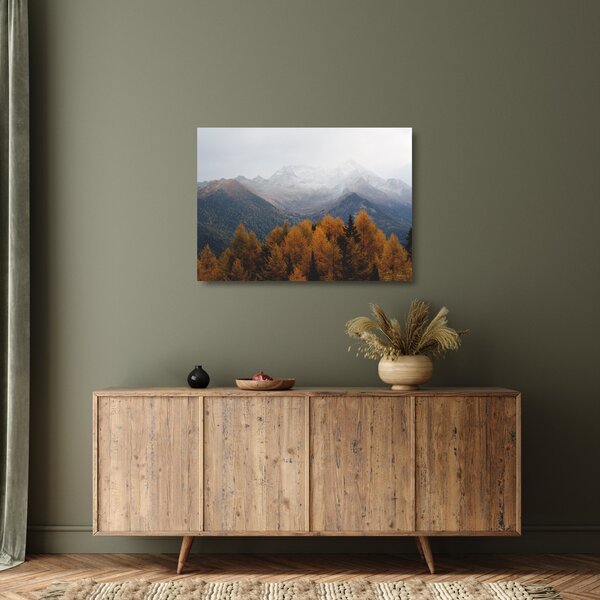 Staklena slika - Pogled na planinske grebene (70x50 cm)