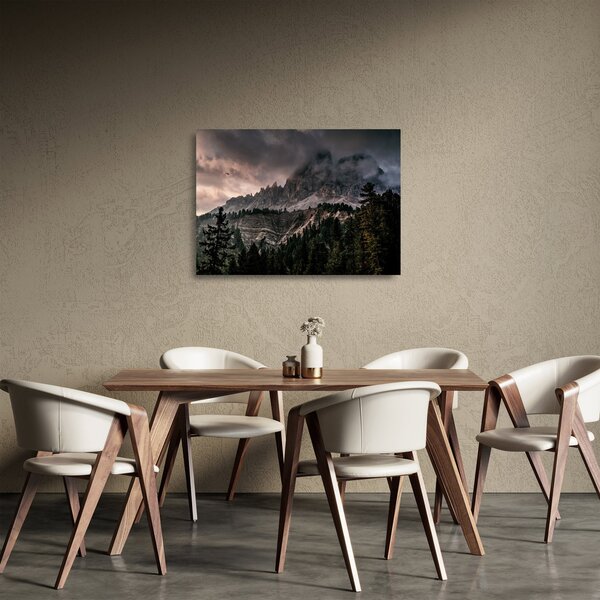 Staklena slika stjenovitih planina (70x50 cm)