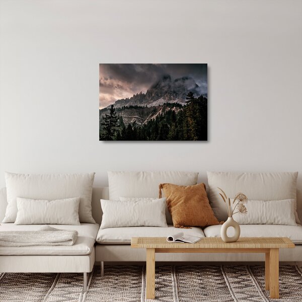 Staklena slika stjenovitih planina (70x50 cm)