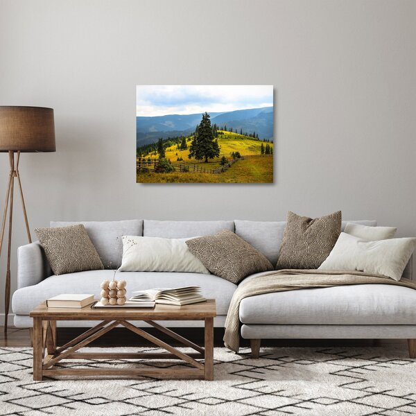 Staklena slika - Planinska livada (70x50 cm)