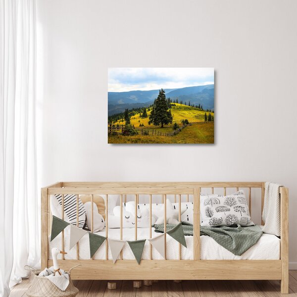 Staklena slika - Planinska livada (70x50 cm)