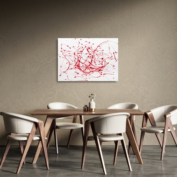 Staklena slika tehnikom drippinga (70x50 cm)