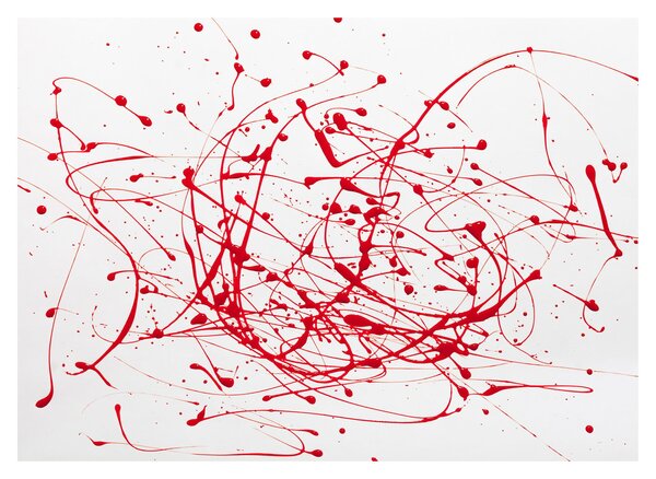 Staklena slika tehnikom drippinga (70x50 cm)