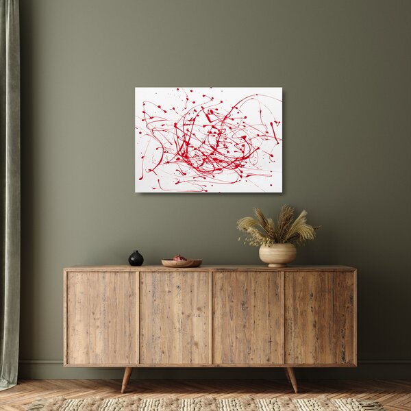 Staklena slika tehnikom drippinga (70x50 cm)
