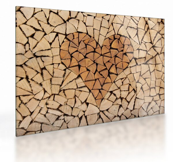 Staklena slika - Srce od drveta (70x50 cm)