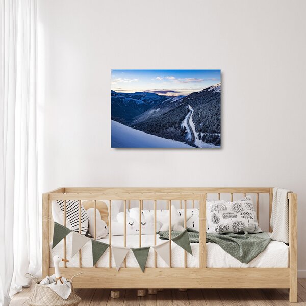 Staklena slika snježne padine (70x50 cm)