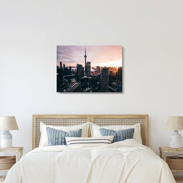 Staklena slika - Pogled na centar grada (70x50 cm)