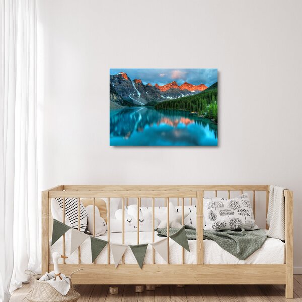 Staklena slika tirkiznog jezera (70x50 cm)